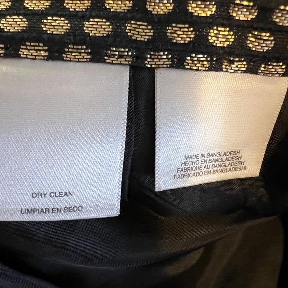 Nine West Skirt A Line Pleaded Black Gold Metallic Lined Dressy Flowey Womens - Picture 8 of 10